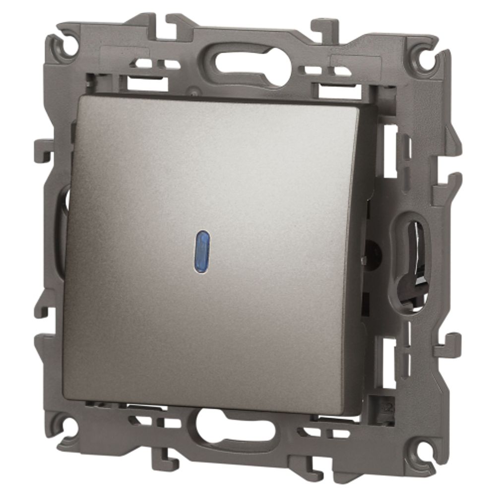 Выключатель ЭРА Elegance 14-1102-16 с подсветкой, 10АХ-250В, титан