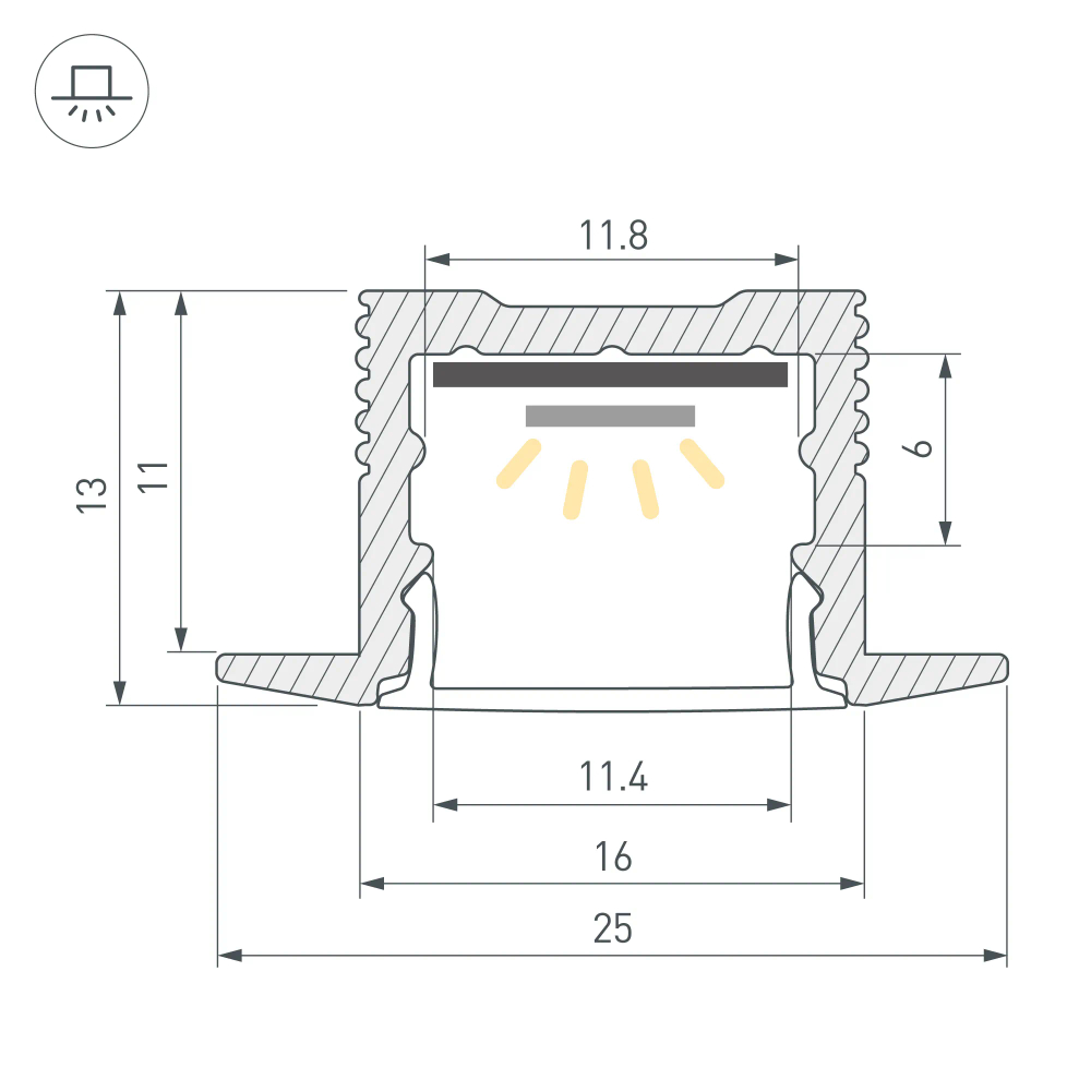 Профиль SL-SLIM-H13M-F25-2000 ANOD (Arlight, Алюминий) 023719
