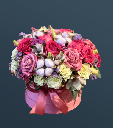 Букет в шляпной коробке Романтический жест