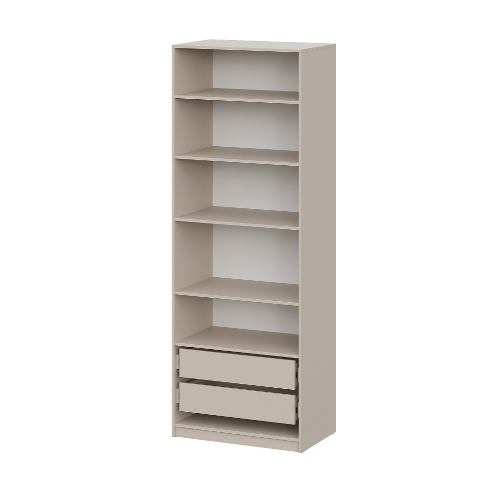 Шкаф распашной с наполнением (5 полок + 2 ящика) ШК 5 (800), Меланж