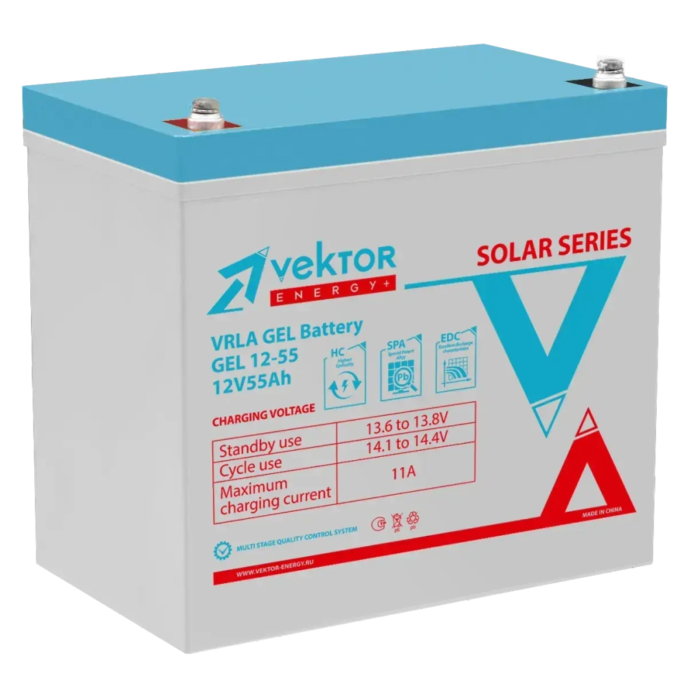 Аккумуляторная батарея Vektor Energy GEL 12-55
