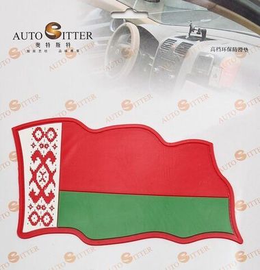 Коврик нескользящий д/панели флаг Беларуси (18*10см) KING