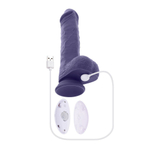 Фиолетовый вибратор на присоске с поступательными движениями Pleasure Rider - 22,2 см. (Цвет: фиолетовый)