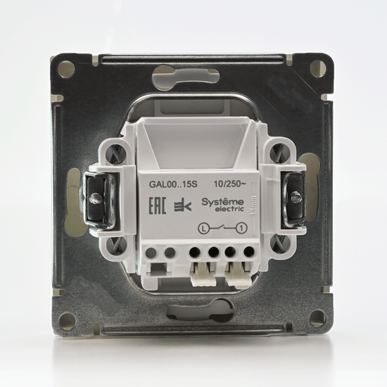 Выключатель кнопочный 1-кл. ArtGallery быстрозажим. клем. механизм шампань SE GAL000515S