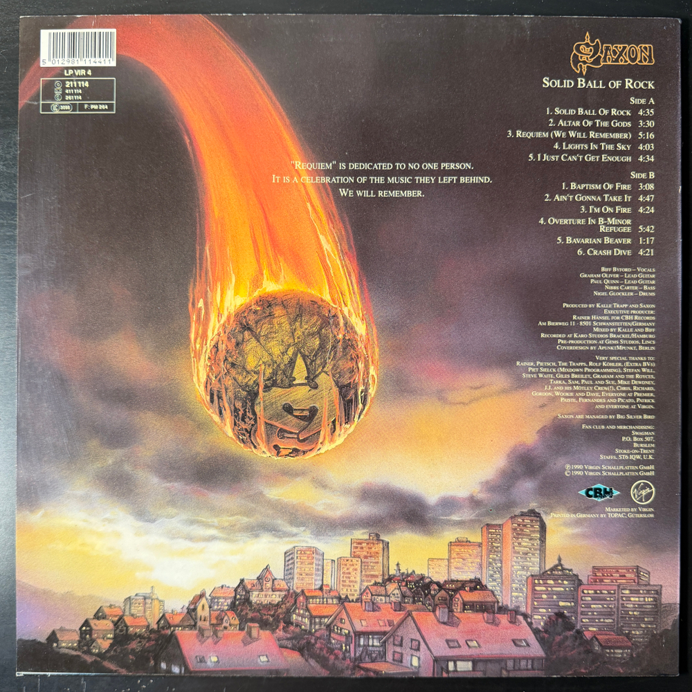 Saxon ‎– Solid Ball Of Rock (Европа 1990г.)