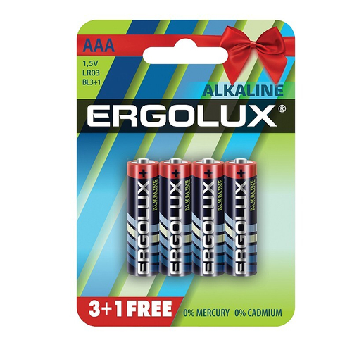 батарейка Ergolux LR-03 Alkaline BL3+1