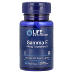 Life Extension, Гамма E Смешанные Токоферолы, 60  Мягких Желатиновых Капсул