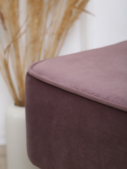 Пуф "Donatello"антивандальный велюр Lilac/венге. Для кухни, прихожей, салона красоты, офиса. 53х41х44см