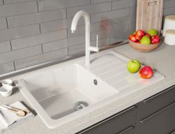 Мойка каменная S-12 глянец (Sim Gran), Белый крап