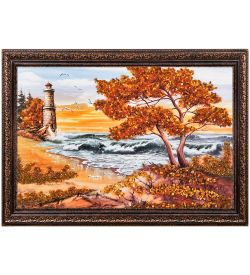 AMB-11/21 Картина «Красота природы» (с янтарной крошкой) 50х80см