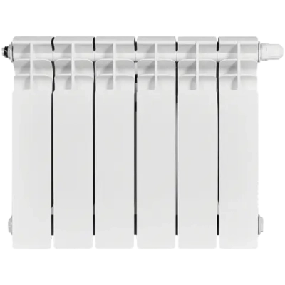 Радиатор биметаллический STOUT TITAN VENTIL 350 - 6 секций (подключение нижнее правое, цвет белый)