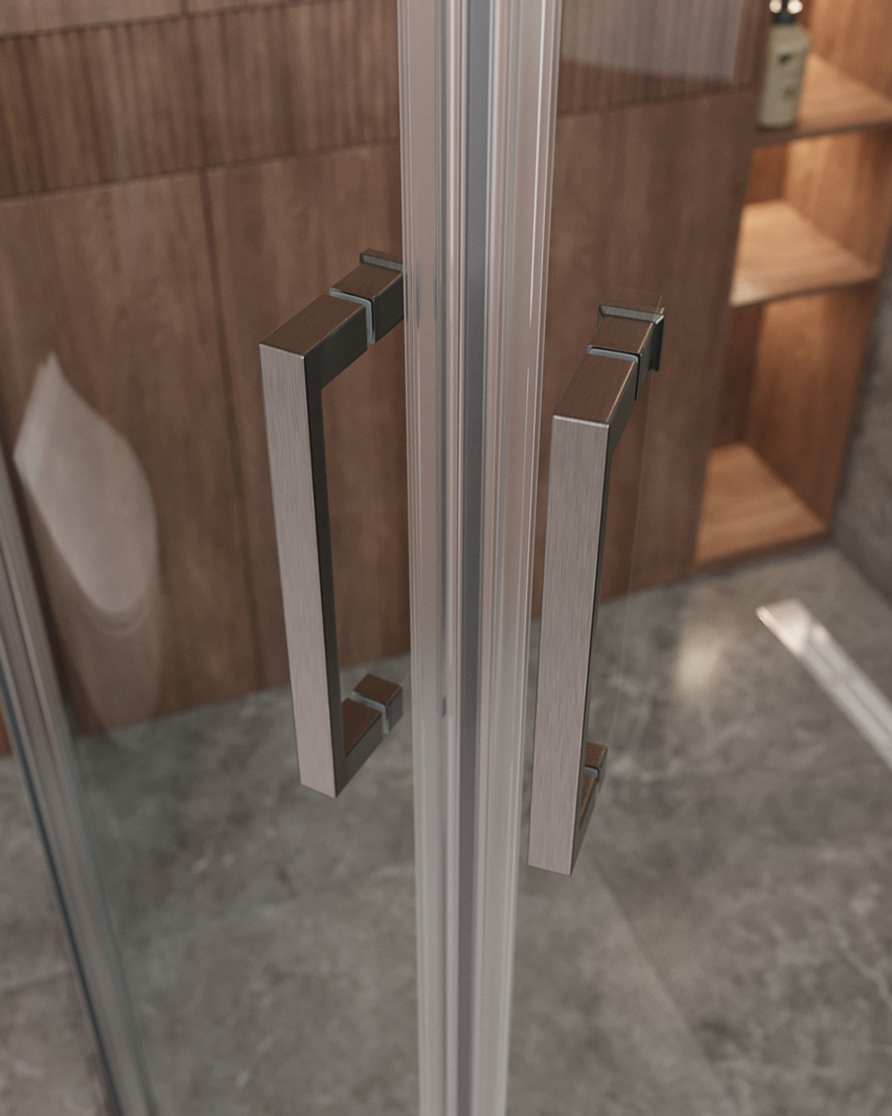 Душевой уголок Cezares MOLVENO-RH-2-130/100-C-GM-IV, 130х100х195, профиль оружейная сталь, прозрачное стекло