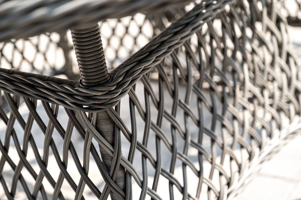 "Дольче" обеденная группа из искусственного ротанга, цвет графит