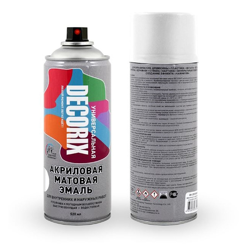 Эмаль аэроз. DECORIX акрил. бел.мат. 520мл  0101-24 DX * АКЦИЯ