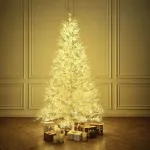 Искусственная белая елка с гирляндой встроенной «Normandia» Нормандия (коралловые ветки) от 2,1 м до 2,4 м