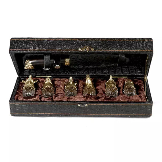 Стопки перевертыши с головами животных (Хрусталь)