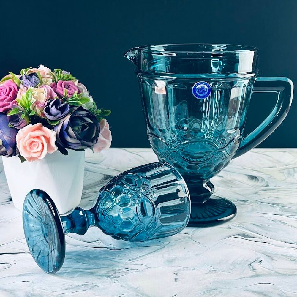 Lenardi 588-434 Набор графин и 6 бокалов 250 мл в под.уп.(х4) Синий