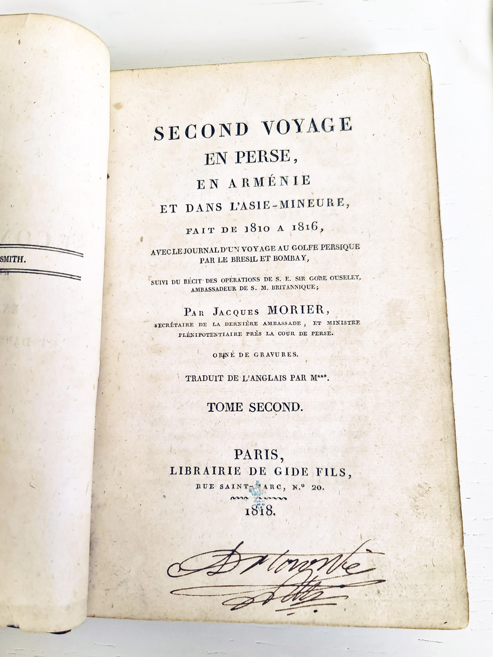 "Second voyage en Perse, en Armenie. Tome 1, 2" Par Jacques Morier, 1818