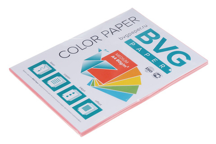 Бумага для офисной техники цветная medium красная А4 80г/м2 100л BVG