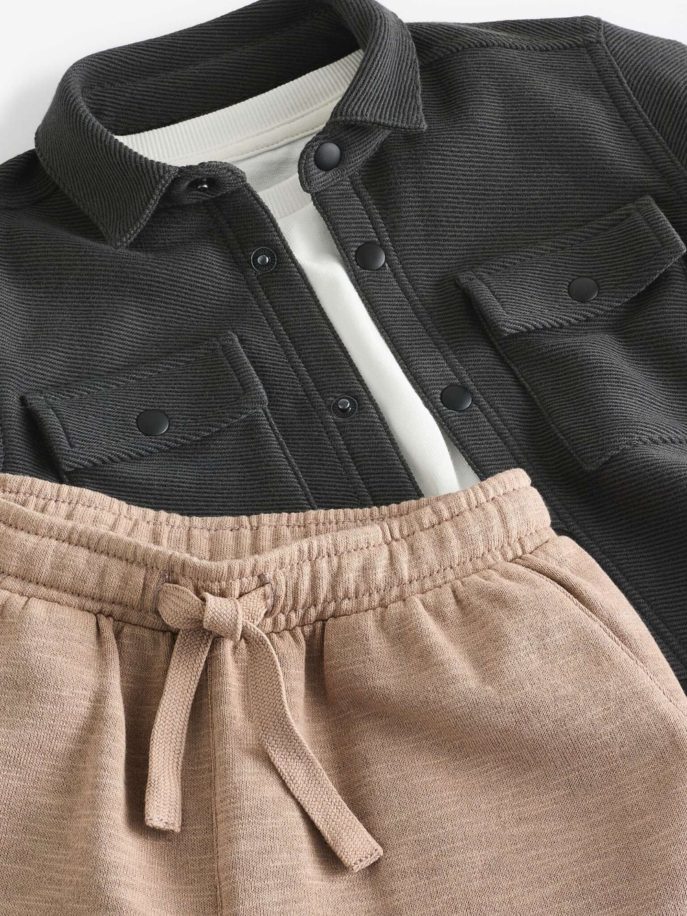 Комплект из трех предметов для мальчика Next B47-200, Темно-серый, Белый, Песочный