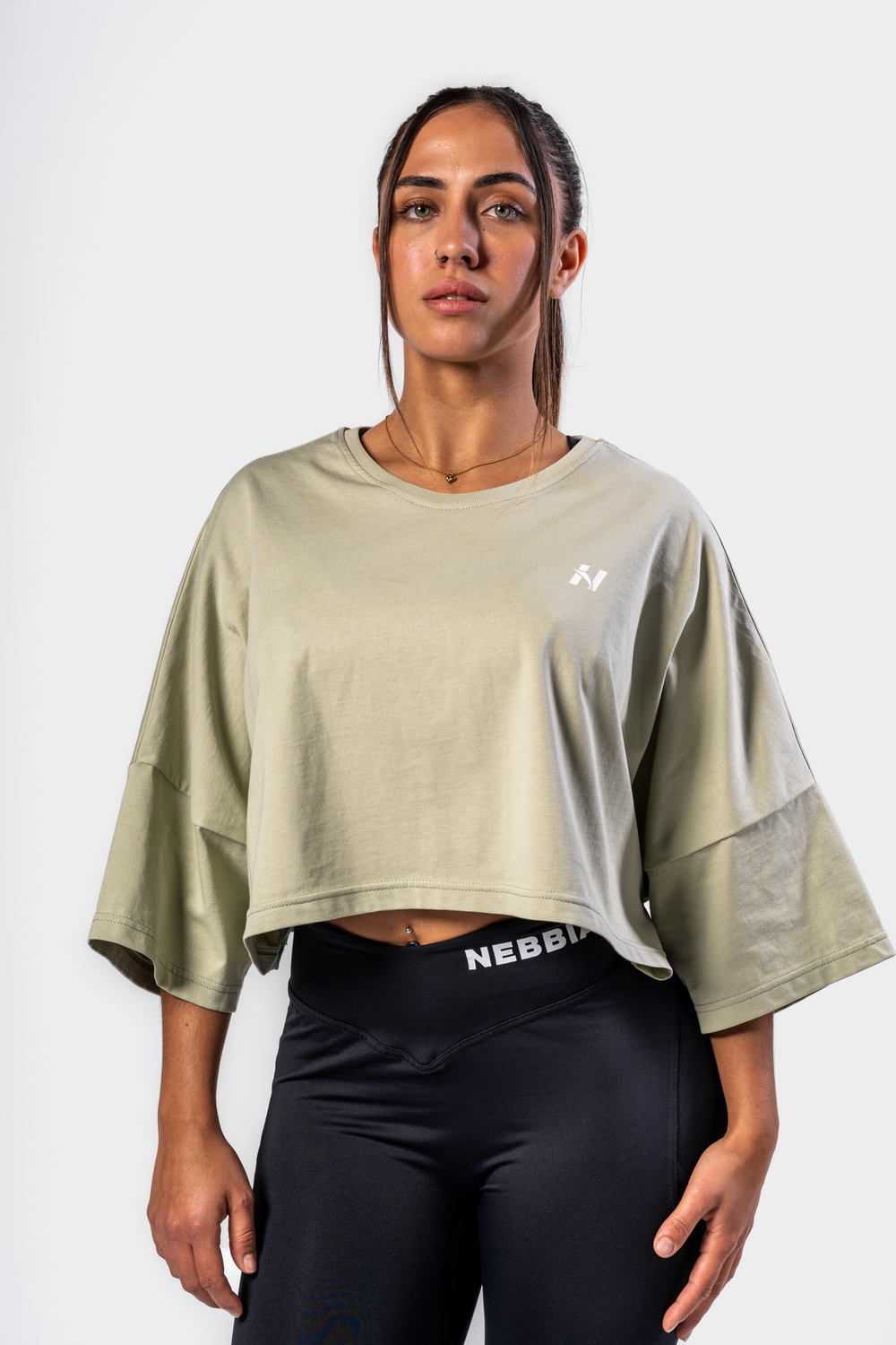 Футболка Oversized Cropped Tee JUST FLOW 431 Зеленый