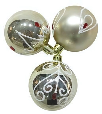 Набор шаров 6 см, 3 шт., золот.