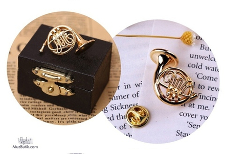 Брошь "Валторна миниатюра"