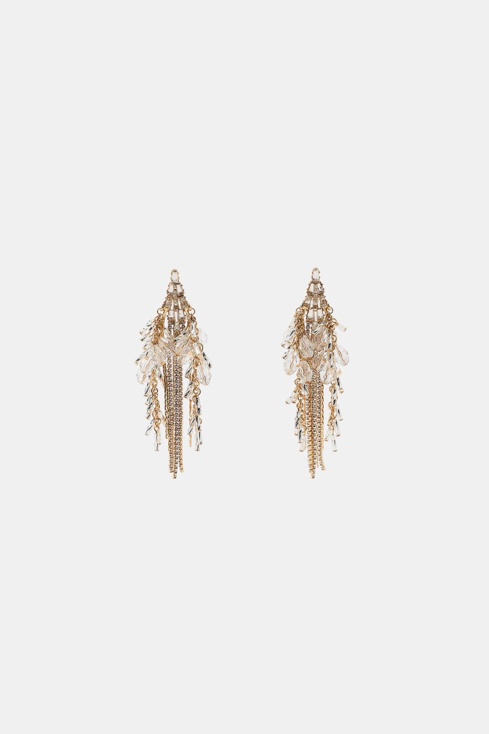 ZARA КАСКАДНЫЕ СЕРЬГИ С КРИСТАЛЛАМИ, ЗОЛОТИСТЫЙ