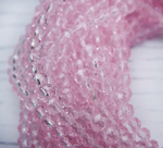 БП013НН34 Хрустальные бусины "рондель", цвет: розовый прозрачный, 3х4 мм, кол-во: 95-100 шт.
