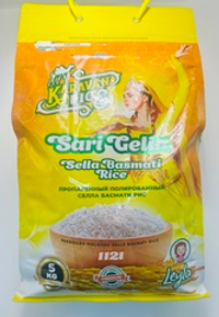 Рис длиннозерный басмати Селла Sari Gelin пропаренный, 5 кг