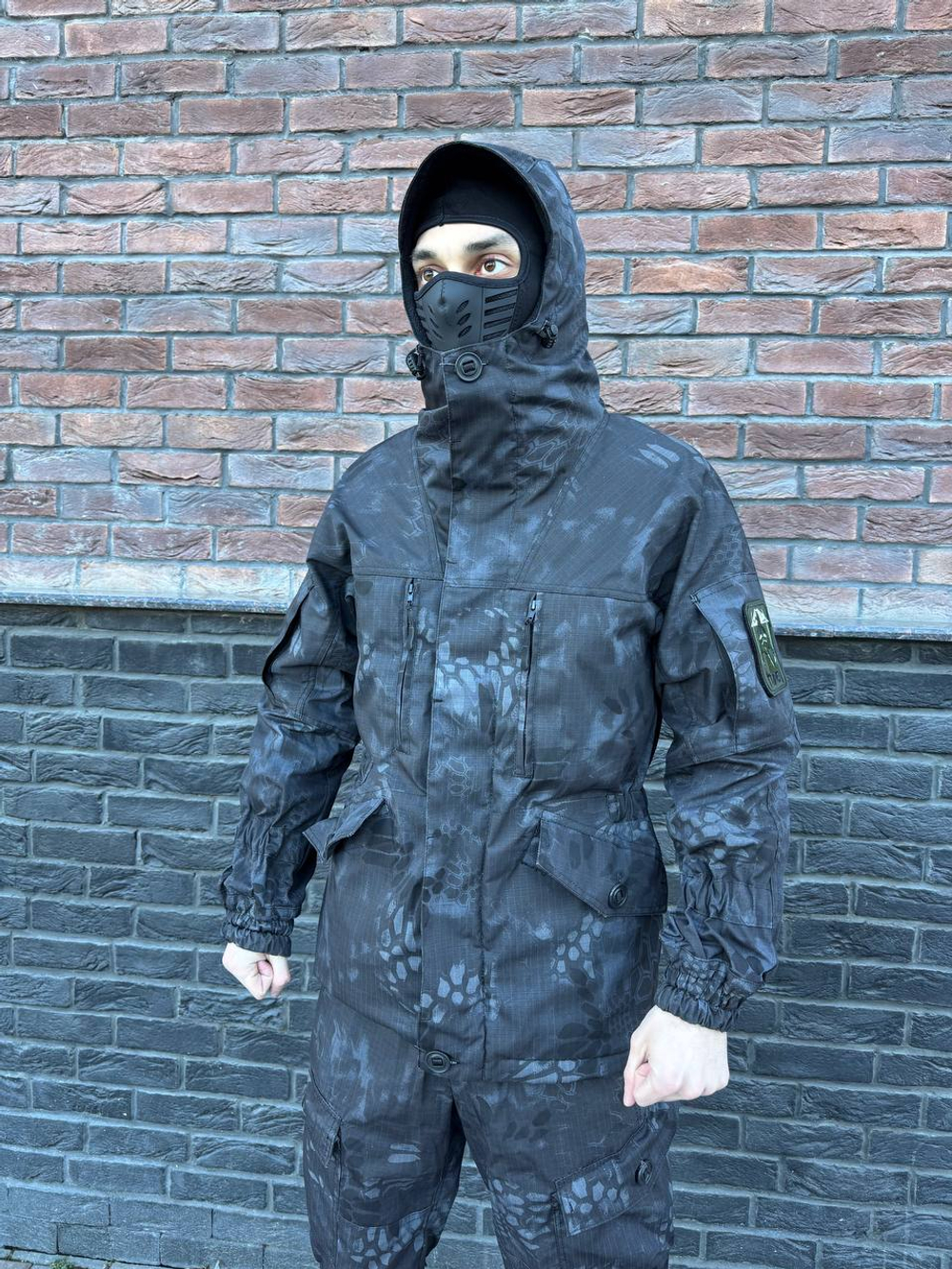 Костюм горка 6 флис осень-зима / чёрный питон