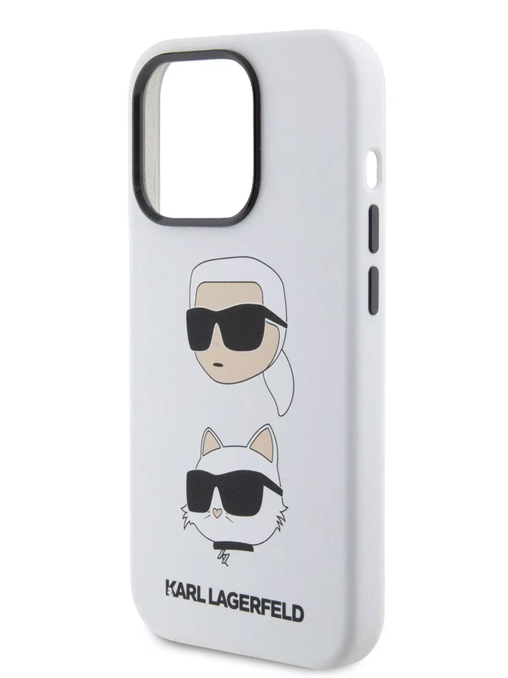 Чехол Karl Lagerfeld Liquid Silicone NFT Karl & Choupette Heads для iPhone 15 Pro Hard White (Белый)