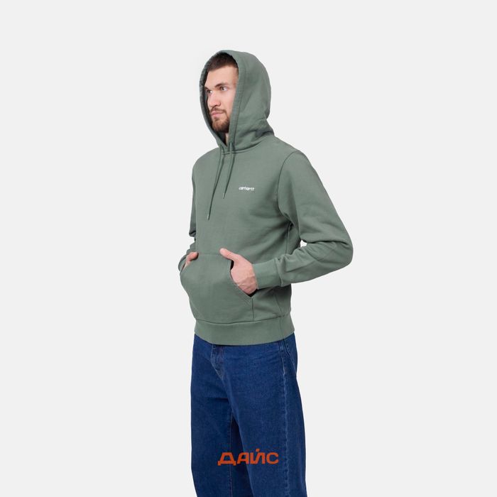 Толстовка мужская Carhartt WIP Script Embroidery Hooded  артикул:I033658_park - купить в магазине Дайс