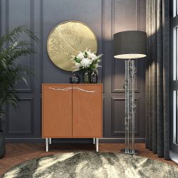 Комод Арт Колор leaves Стайл Сильвер с 2 полками Томленый оранжевый