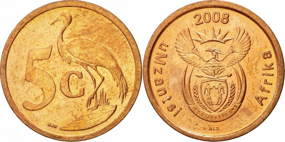 ЮАР 5 центов, 2008 uMzantsi Afrika XF