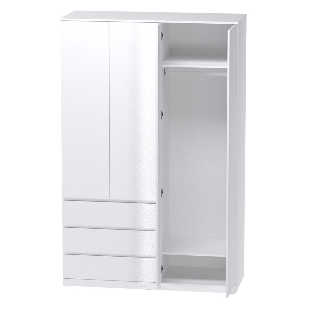 Шкаф распашной Варма Стор 144 с зеркалом, 222*144*57 см, белый