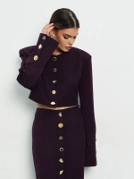 Юбка макси с декоративными пуговицами, Фиолетовая