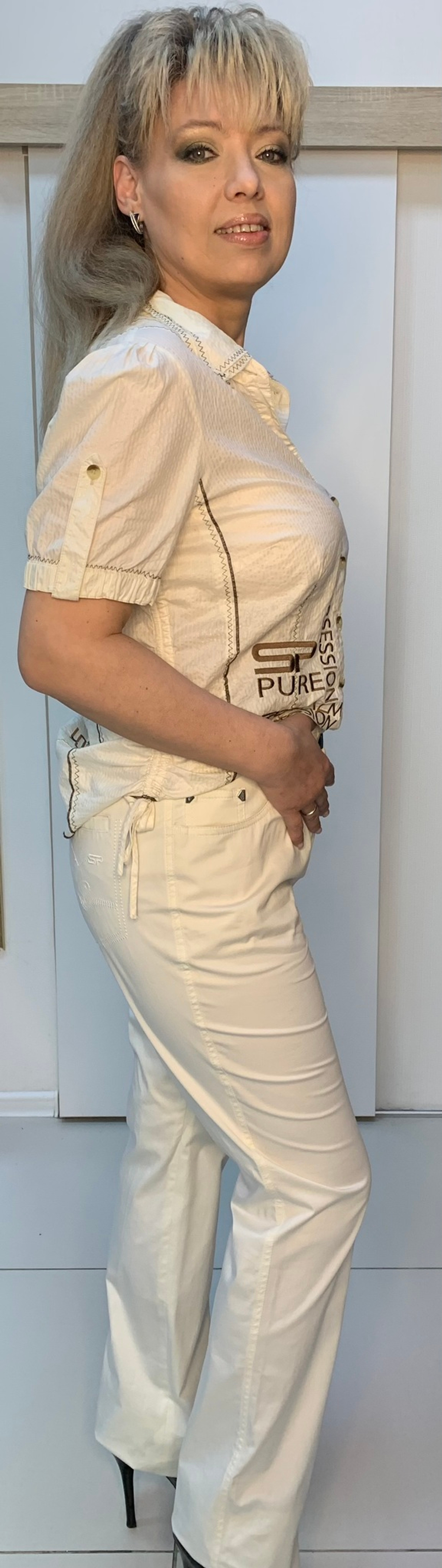 Белые австрийские летние брюки