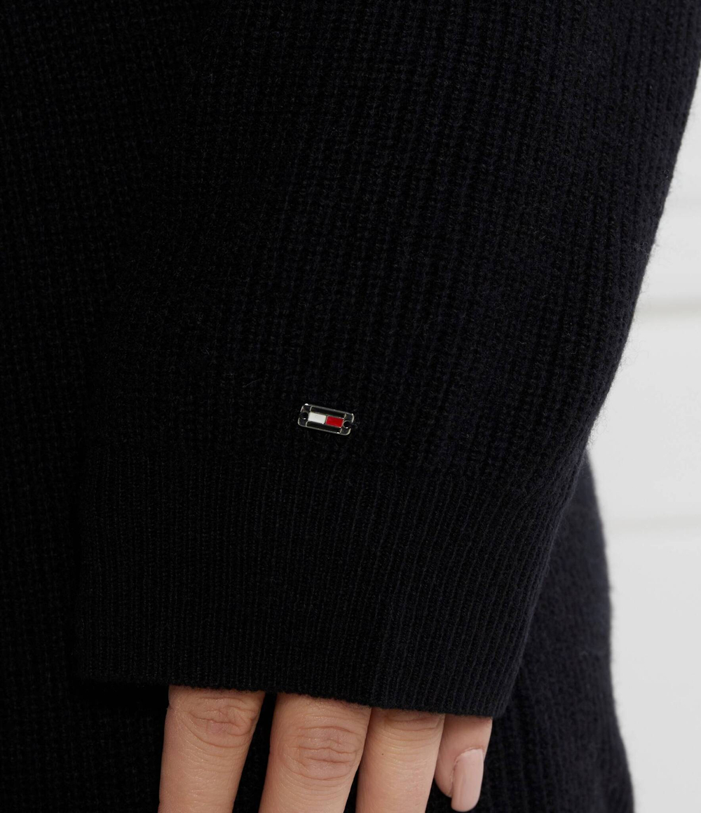 Хлопковое платье SMD WOOL CASH WAISTED DRESS Tommy Hilfiger - черный(WW0WW40263)