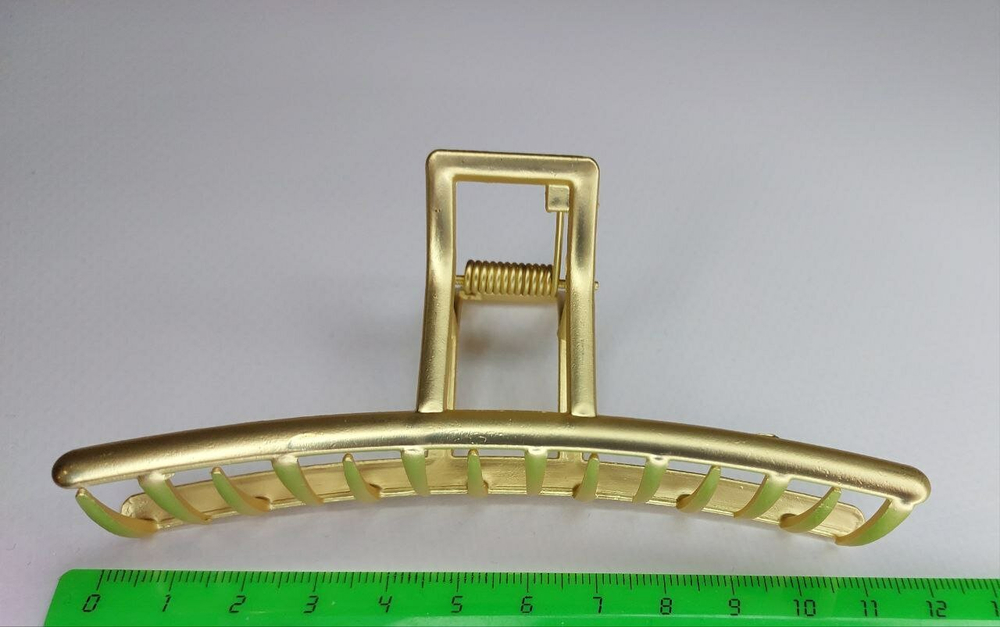 Заколка Краб. Модерн. Усиленная. Металлическая. Для прически хвост. Для всех типов волос. Цвет золото