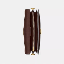 COACH СУМКА ЧЕРЕЗ ПЛЕЧО SIGNATURE CANVAS TABBY 26, ТЕМНО-КОРИЧНЕВЫЙ