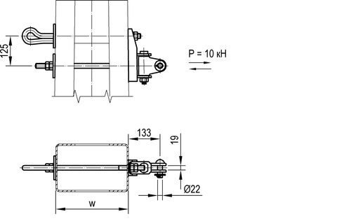 Верхний узел крепления консоли на металлической стойке на закладных