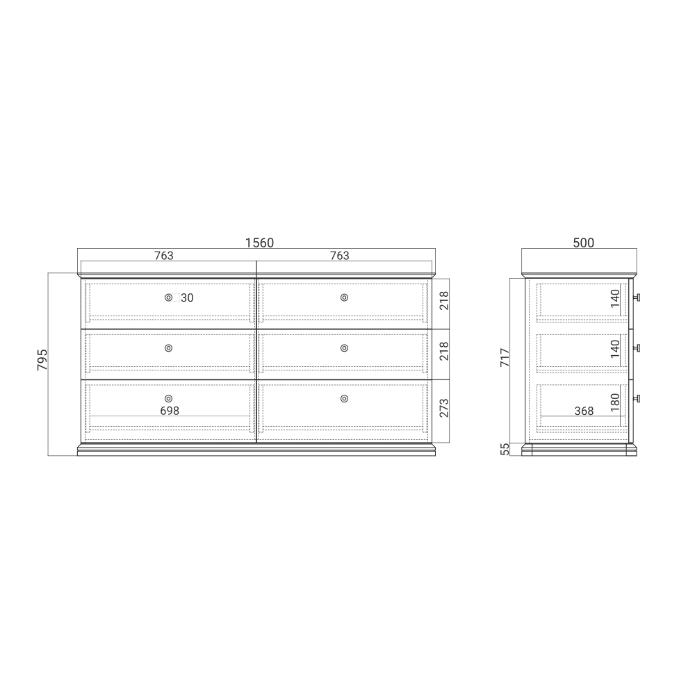 Комод CRYSTAL CRD005 на цоколе