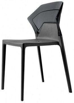 Стул пластиковый Ego-S серый, черный прозрачный
