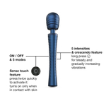 Синий вибромассажёр с насадками Man.wand Edgy