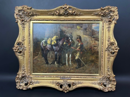 Картина "Солдат с лошадьми"