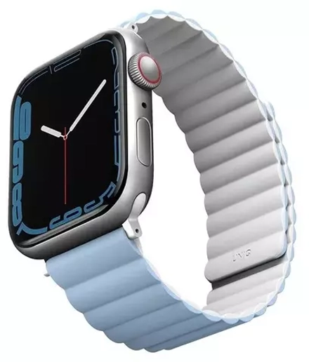 Ремешок Uniq 41/40/38мм Revix Reversible Magnetic для Apple Watch White/Arctic Blue (Белый/Голубой)