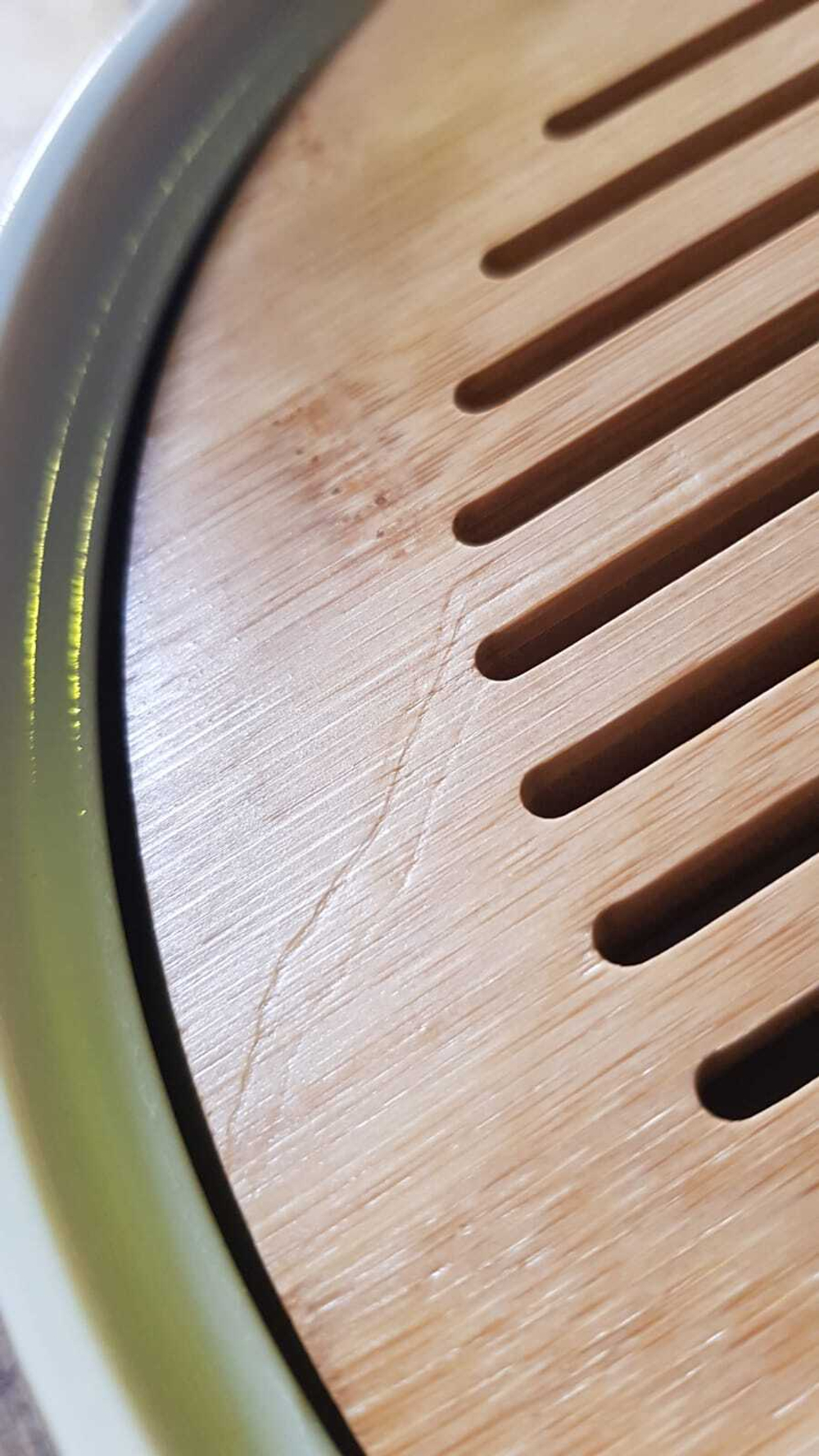 243051Y2 УЦЕНКА Чабань "Японский чай" h=4,3см, d=22см, бамбук/керамика натуральный/зеленый