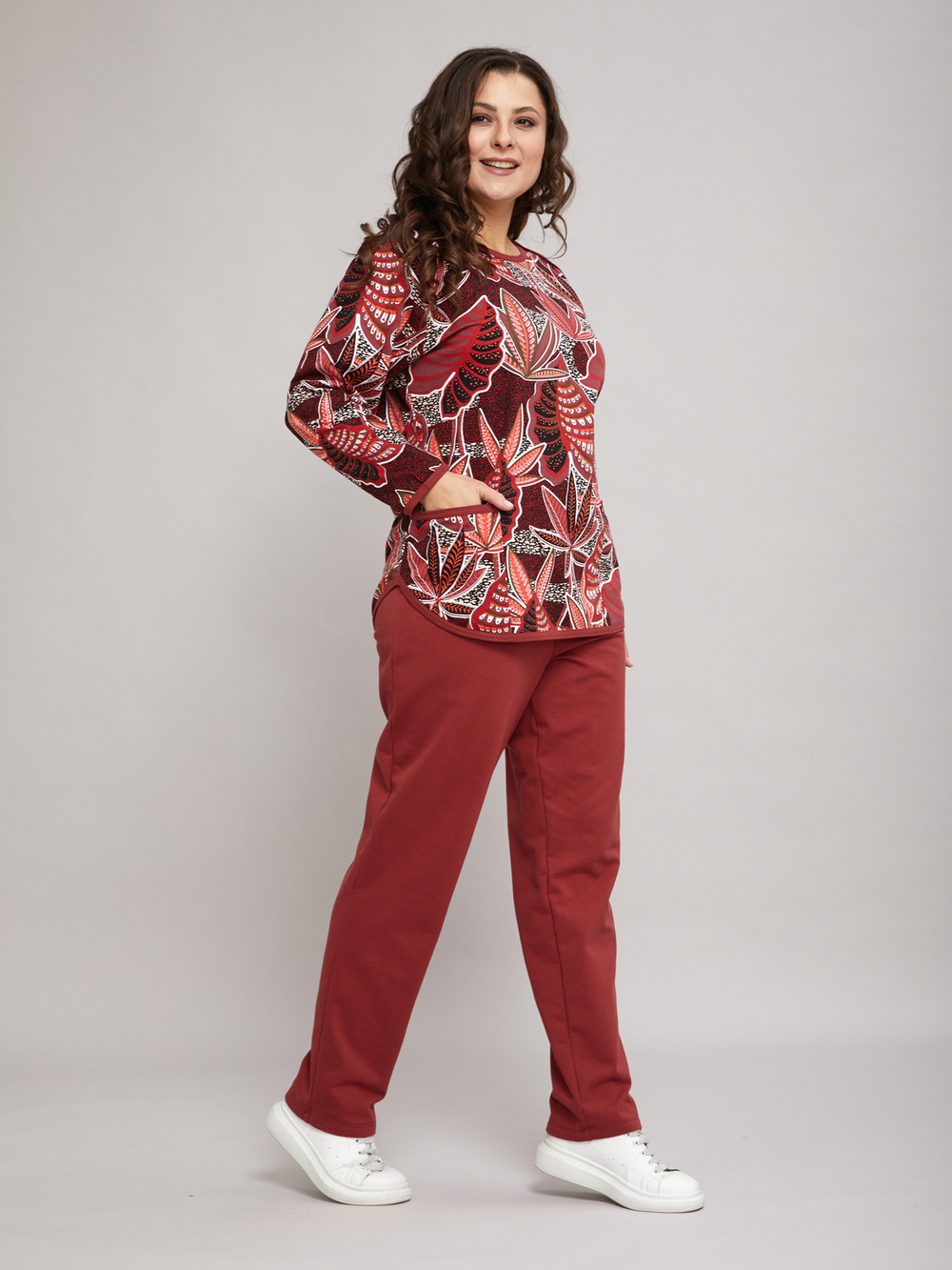 Костюм с брюками КБ-71/терракотовый-тропик