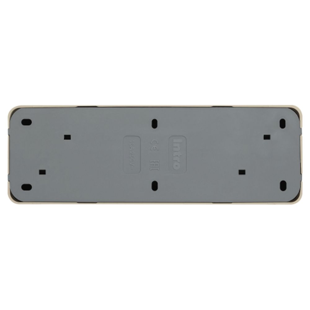 Розетка Intro Quadro 2-208-02 с заземлением четырехместная 4х2P+E, 16А-250В, IP20, ОУ, слоновая кость